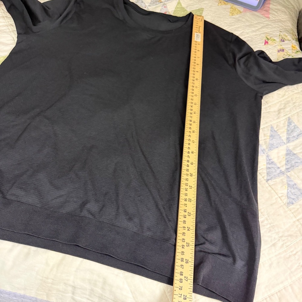 Lululemon Swiftly Tech Long Sleeve Shirt Black Relaxed Fit 10 12 Athletic Top - Picture 7 of 7